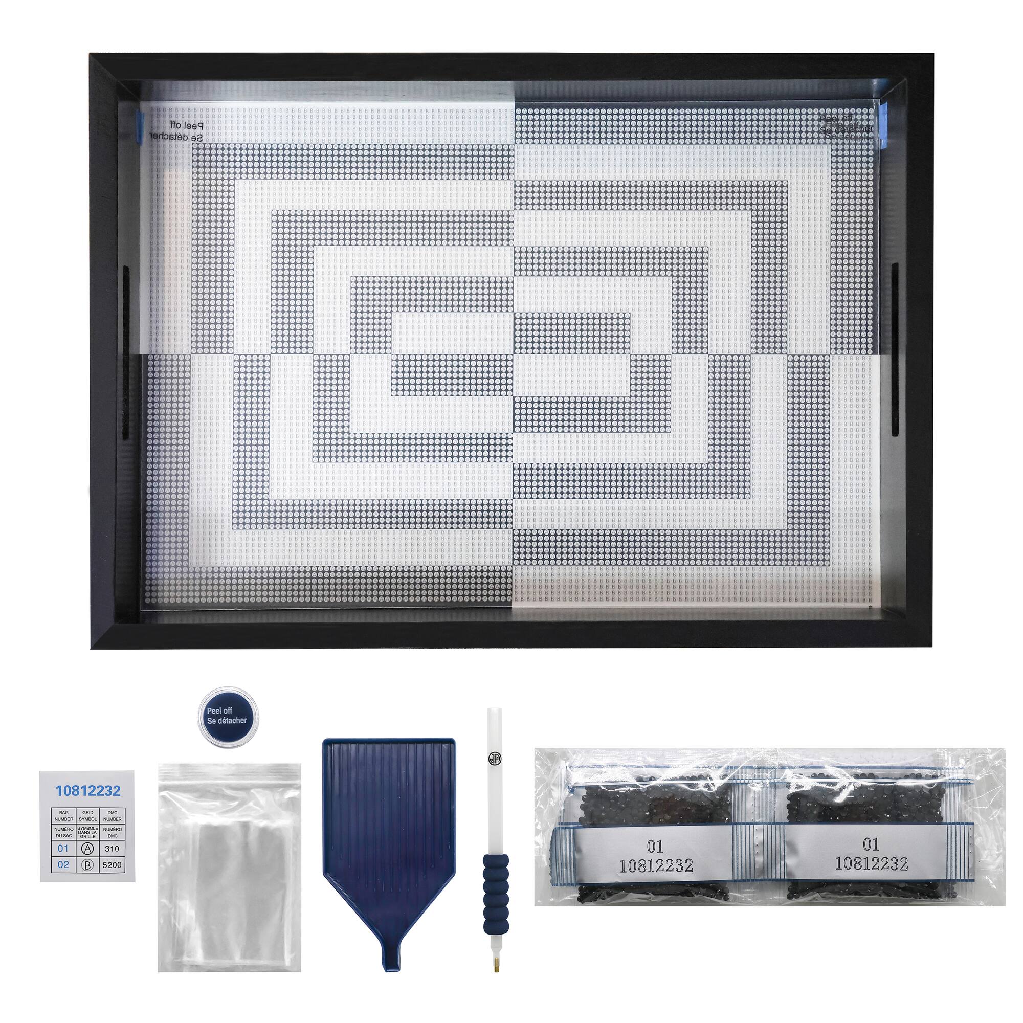 Jonathan Adler x Michaels 10" x 14" Black & White Square Diamond Art Tray Kit